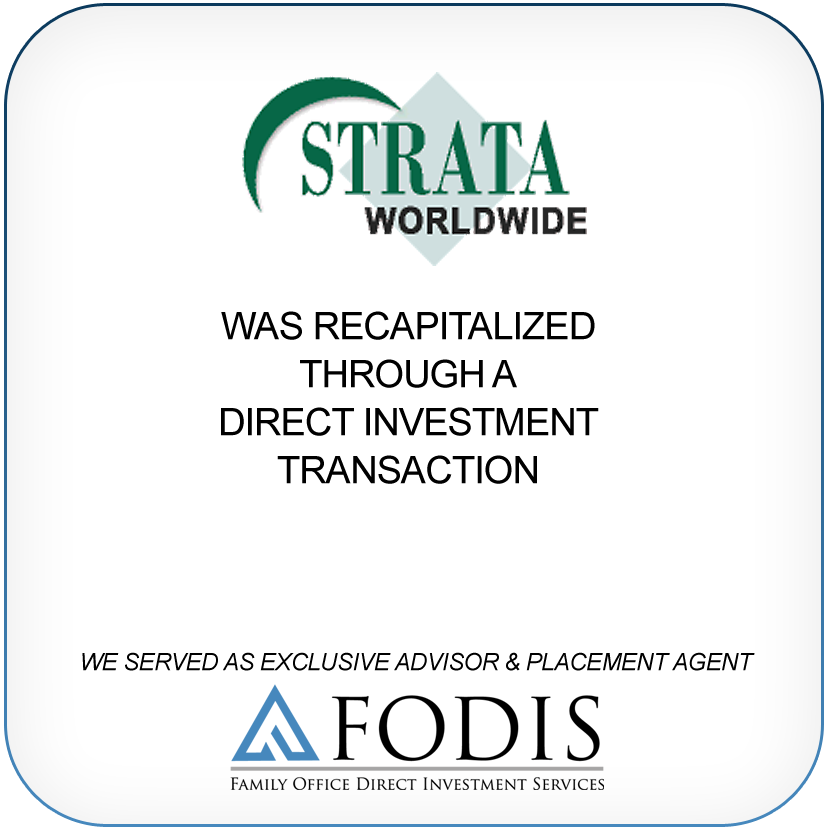 Strata Worldwide has recapitalized through a direct investment transaction